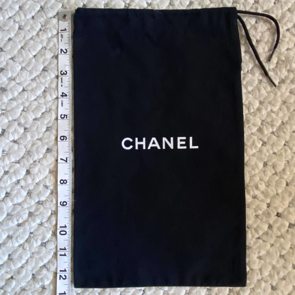 CHANEL Purse Black White Logo cross-body DUST BAG Sleeper 12.75" 8" - Picture 3 of 7